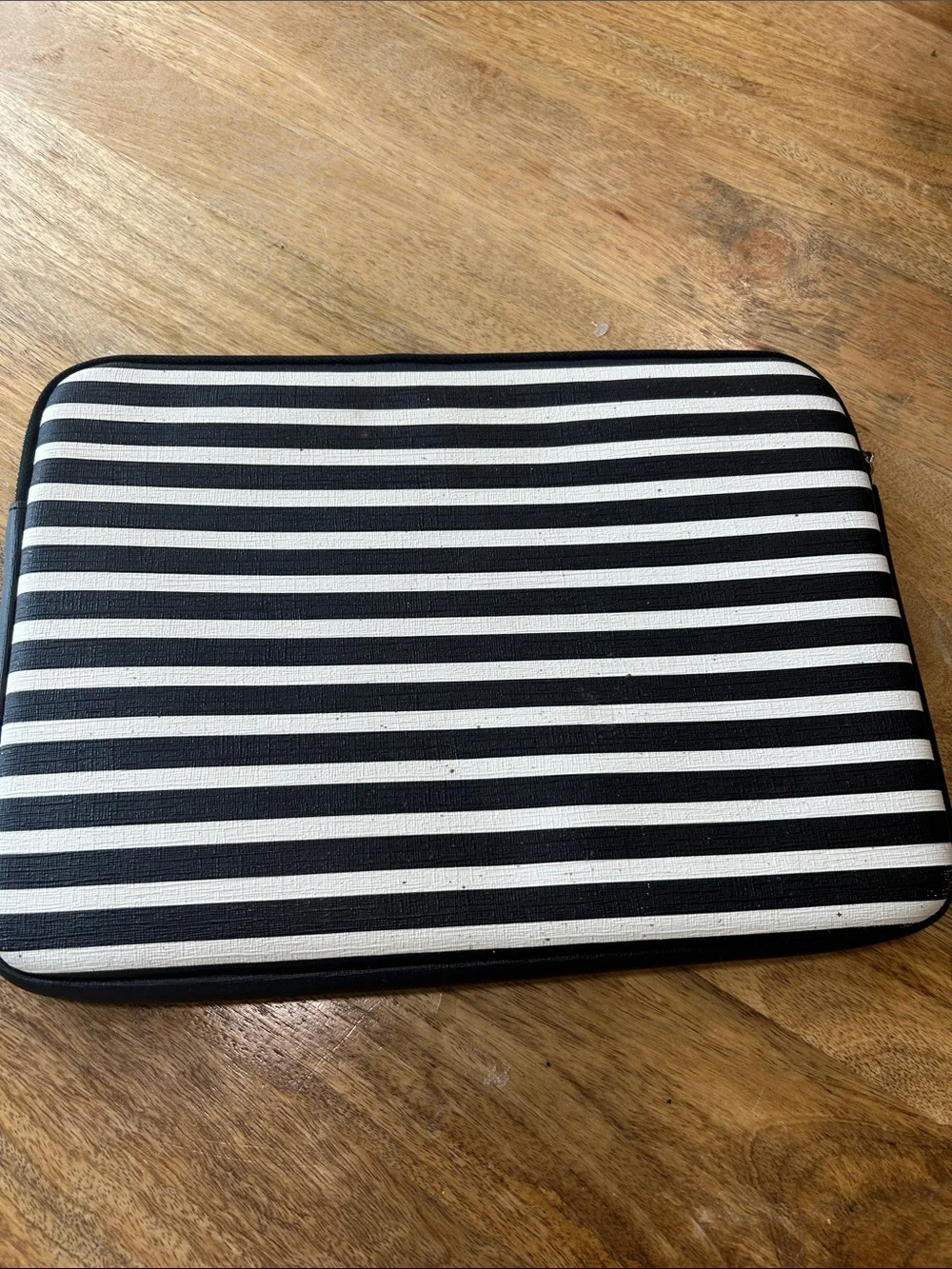 Kate Spade New York Black & White Striped Laptop Sleeve